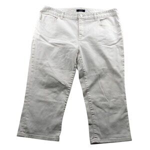 Chaps Womens Capri Pants Size 16 Flat Front White Straight Leg Casual Classic